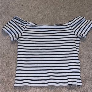 Black and white stripped crop top